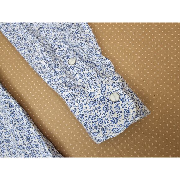 Rafter C Cowboy Collection Pro Flex 45 Performance Medium Floral Shirt Western - Picture 3 of 9